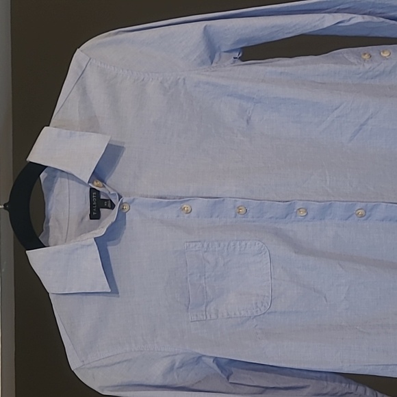 Talbots Light Blue Cotton Oxford Shirt XS | Side Button Detail - Picture 10 of 15